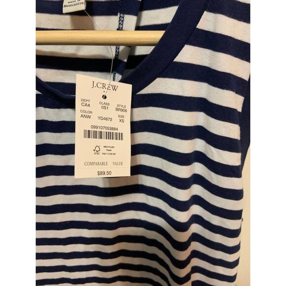 J. Crew navy blue and white striped dress. maxi NWT size XS nautical - Picture 4 of 9